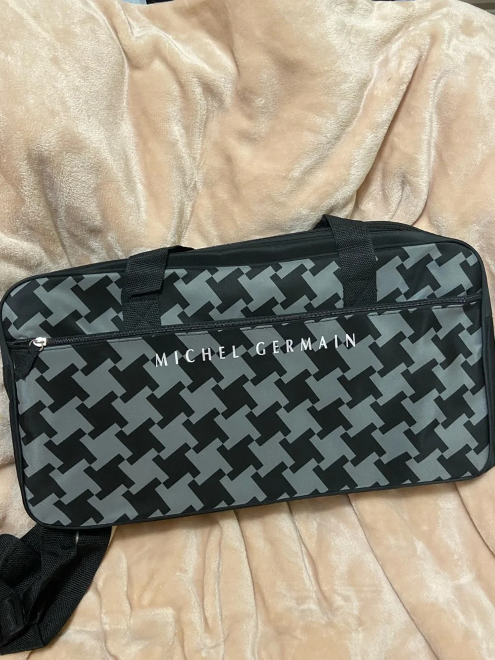 Michel Germain Black & Gray Houndstooth Duffel Bag
